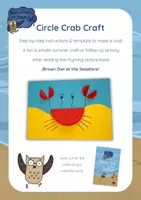 Vorschau - Mal- und Bastelvorlagen - Brown Owl at the Seashore - Crab Craft - Deckblatt