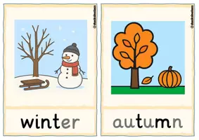 Vorschau - Präsentationen/Tafelbilder - Seasons/ Jahreszeiten Wortkarten für den Englischunterricht - Seite 2