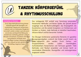 Vorschau - Stationenlernen - Tanzen: Rhyhtmusschulung & Körpergefühl - Deckblatt