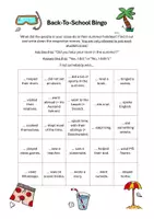 Vorschau - Stundenentwürfe - Back-To-School Bingo after the Summer Holidays - Deckblatt