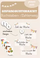 Vorschau - Anderer Materialtyp - Zahl / Buchstabe der Woche I Buchstaben-/ Zahlenweg - Deckblatt