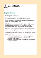 Vorschau - Arbeitsblätter - Lesebingo Herbst- dreifach differenziert - Seite 1