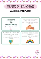 Vista previa - Tarjetas / Manipulativos - TARJETAS DE SITUACIONES - Valores y Antivalores - Portada