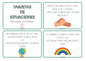 Vista previa - Tarjetas / Manipulativos - TARJETAS DE SITUACIONES - Valores y Antivalores - página 1