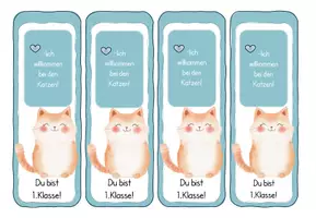 Vorschau - Anderer Materialtyp - Katzenklasse: Willkommenslesezeichen Aufmerksamkeit Motivation - Seite 1