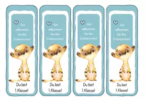 Vorschau - Anderer Materialtyp - Niedliches Willkommenslesezeichen Erdmännchen - Deckblatt