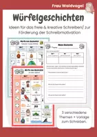 Vorschau - Arbeitsblätter - 3 Würfelgeschichten für die freie Schreibzeit. - Deckblatt