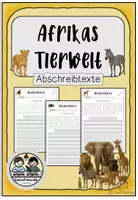 Vorschau - Arbeitsblätter - Afrikas Tierwelt_Abschreibtexte - Deckblatt