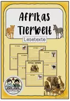 Vorschau - Aufgabenkarten - Afrikas Tierwelt - Lesetexte - Deckblatt