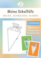 Vorschau - Mal- und Bastelvorlagen - Meine Schultüte Einschulung Erster Schultag - Deckblatt