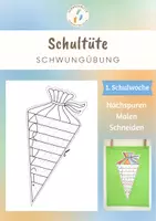 Vorschau - Arbeitsblätter - Schultüte nachspuren ( Schwungübung zur Einschulung ) - Deckblatt
