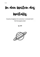 Vorschau - Arbeitsblätter - Zeichenaufgabe: In den Weiten des Weltalls (Klasse 5/6) - Deckblatt