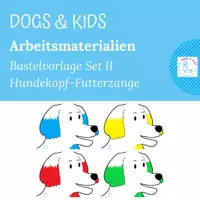 Vorschau - Arbeitsblätter - Bastelvorlage: Hundekopf-Futterzange Set II - Deckblatt