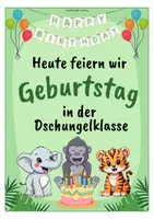 Vorschau - Mal- und Bastelvorlagen - Klassenmotto Dschungelklasse: Geburtstag feiern - Seite 2