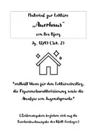 Vorschau - Arbeitsblätter - Unterrichtsmaterial zur Lektüre "Auerhaus" von B. Bjerg - Deckblatt