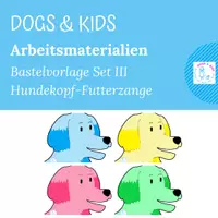 Vorschau - Arbeitsblätter - Bastelvorlage: Hundekopf-Futterzange Set III - Deckblatt