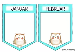 Vorschau - Anderer Materialtyp - Eulenklassen: Geburtstagskalender Wimpelkette Klassenraum Deko - Seite 2