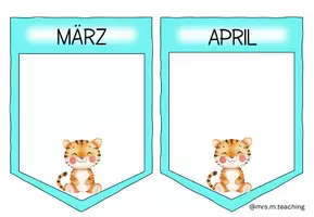 Vorschau - Anderer Materialtyp - Tigerklasse: Geburtstagskalender Wimpelkette Klassenraum Deko - Seite 3