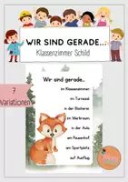 Vorschau - Poster - Wir sind gerade - Schild / Türschild - Fuchs - Deckblatt