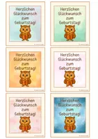 Vorschau - Bildkarten - Geburtstagsglückwünsche - Eulenklasse - Seite 3