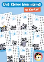 Vorschau - Aufgabenkarten - 1x1 Lernkarten – Das kleine Einmaleins mit Waschbären - Deckblatt