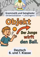 Vorschau - Arbeitsblätter - Objekt | Satzglieder - Deckblatt