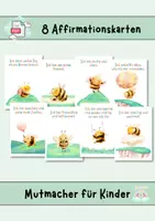 Vorschau - Mal- und Bastelvorlagen - Affirmationskarten für Kinder - Bienen ( Kl. 1-4 ) - Deckblatt