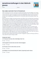 Vorschau - Arbeitsblätter - Jenseitsvorstellungen in den Weltreligionen (Christentum) - Seite 1