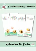 Vorschau - Mal- und Bastelvorlagen - Lesezeichen mit Affirmationen für Kinder – Bienen ( Kl. 1-4 ) - Seite 3