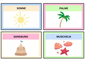 Vorschau - Poster - 32 Wort- und Bildkarten - SOMMER / DAZ - Seite 1
