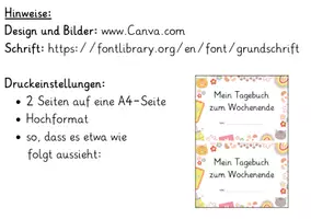Vorschau - Arbeitsblätter - Miniheft Wochenend-Tagebuch (2 Versionen) - Seite 3