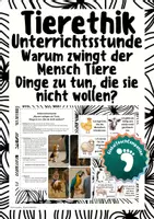Vorschau - Stundenentwürfe - Tiere als Mitlebewesen - Tiere unter dem Zwang der Menschen - Deckblatt