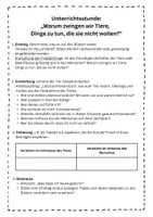 Vorschau - Stundenentwürfe - Tiere als Mitlebewesen - Tiere unter dem Zwang der Menschen - Seite 1