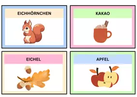 Vorschau - Bildkarten - 32 Wort - und Bildkarten - HERBST / DAZ - Seite 2