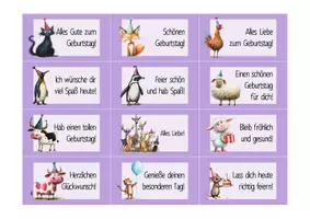 Vorschau - Bildkarten - Geburtstagswünsche - kleine Karten mit goldigen Tieren - Seite 2