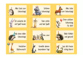 Vorschau - Bildkarten - Geburtstagswünsche - kleine Karten mit goldigen Tieren - Seite 3