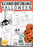 Vorschau - Mal- und Bastelvorlagen - 🎃 Schneideübungen Halloween – 28 Vorlagen mit gruseligen Motiven - Deckblatt