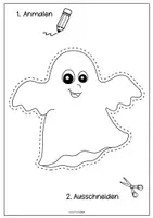 Vorschau - Mal- und Bastelvorlagen - 🎃 Schneideübungen Halloween – 28 Vorlagen mit gruseligen Motiven - Seite 1