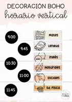 Vista previa - Decoración del aula - Horario vertical (decoración boho) - Portada
