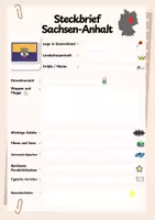 Vorschau - Arbeitsblätter - Steckbrief Sachsen-Anhalt - Infotext mit Vorlage + Lösungen - Seite 1