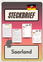 Vorschau - Arbeitsblätter - Steckbrief Saarland - Infotext mit Vorlage + Lösungen - Deckblatt