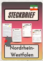 Vorschau - Arbeitsblätter - Steckbrief Nordrhein-Westfalen - Infotext mit Vorlage + Lösungen - Deckblatt