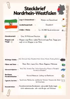 Vorschau - Arbeitsblätter - Steckbrief Nordrhein-Westfalen - Infotext mit Vorlage + Lösungen - Seite 2