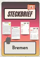 Vorschau - Arbeitsblätter - Steckbrief Bremen - Infotext mit Vorlage + Lösungen - Deckblatt