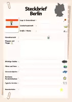 Vorschau - Arbeitsblätter - Steckbrief Berlin - Infotext mit Vorlage + Lösungen - Seite 1