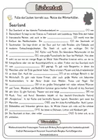 Vorschau - Arbeitsblätter - Lückentext Saarland + Lösungen - Deckblatt