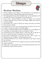 Vorschau - Arbeitsblätter - Lückentext Nordrhein-Westfalen + Lösungen - Seite 1