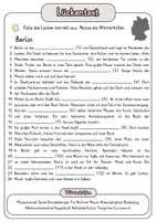 Vorschau - Arbeitsblätter - Lückentext Berlin + Lösungen - Deckblatt