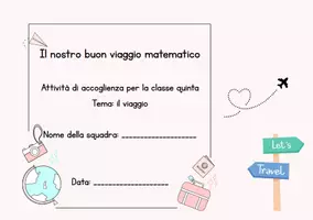 anteprima - Materiale interattivo - Viaggio in quinta - accoglienza matematica - Pagina di copertina
