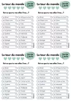 Vorschau - Arbeitsblätter - Jeu des 5 mots - Tour du monde - (Einstiegsritual) - Seite 1